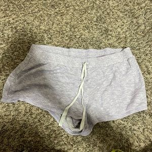 purple knitted shorts